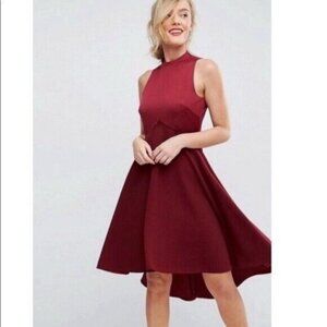 BNWT Ted Baker London Kendal High Neck Maroon Dress